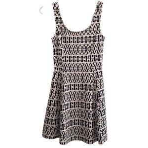 Sleeveless Skater Dress Divided by H&M Blue & White Tribal Print Size 2